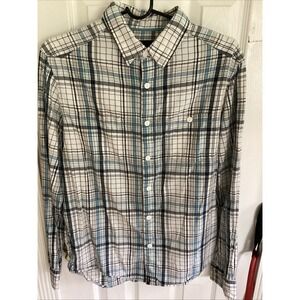 Tony Hawk Mens Striped Long Sleeve Button Down Skateboarding Shirt Size Medium M